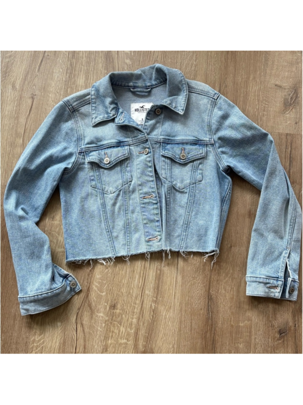 Hollister Women's Cropped Blue Jean Jacket Sz Small